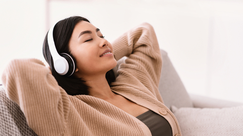 Young woman listening to Sound Therapy